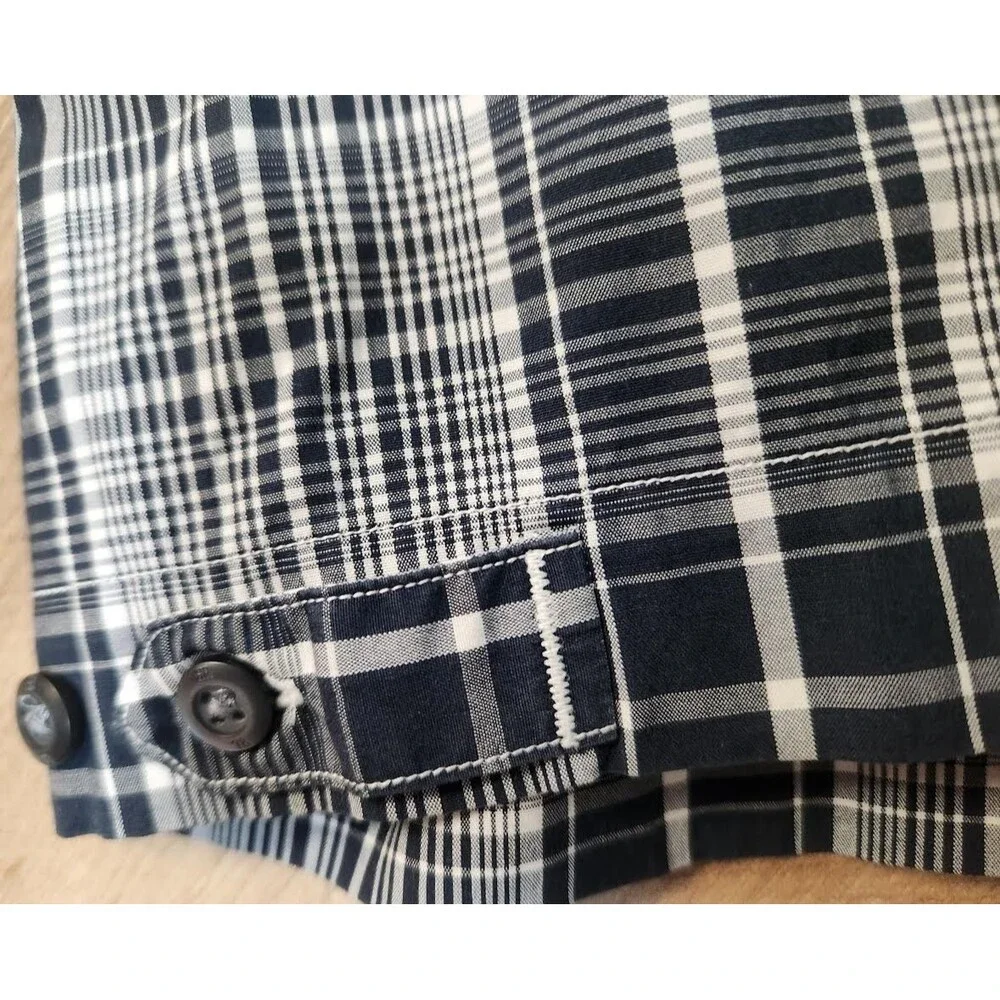 Banana Republic Men's Navy/Grey/White SS Shirt Size Large Western